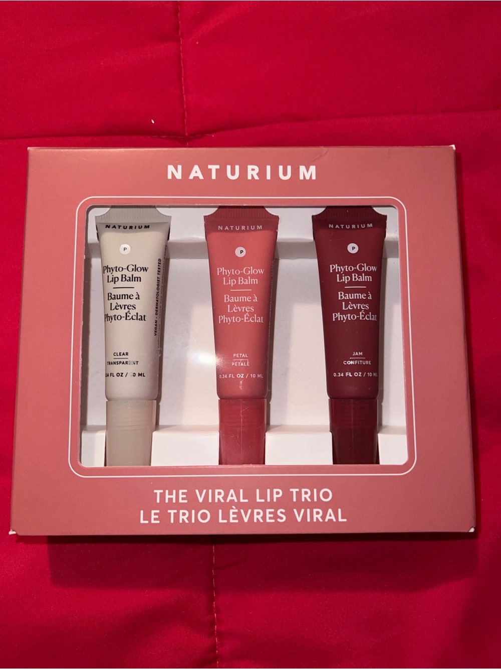 Naturium Phyto-Glow Lip Balm Trio — Clear, Petal, Jam